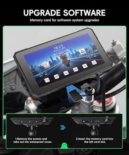 Motorcycle CarPlay Screen – Wireless Carplay Android Auto for Motorbike – 5 Inch