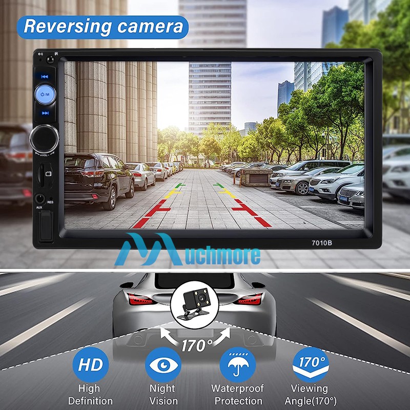 7″ Car Stereo Radio Double Din Carplay Android 15 GPS WiFi Touch Screen FM + Cam