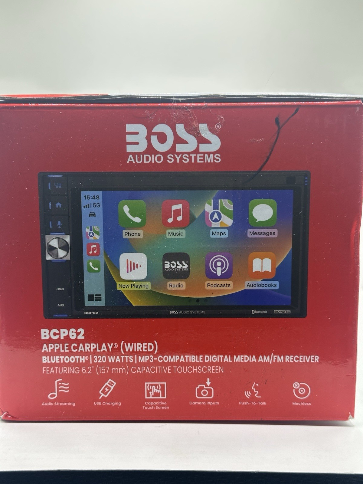 BOSS Audio Systems BCP62 Car Stereo Apple CarPlay Bluetooth 6.2 Inch Touchscreen