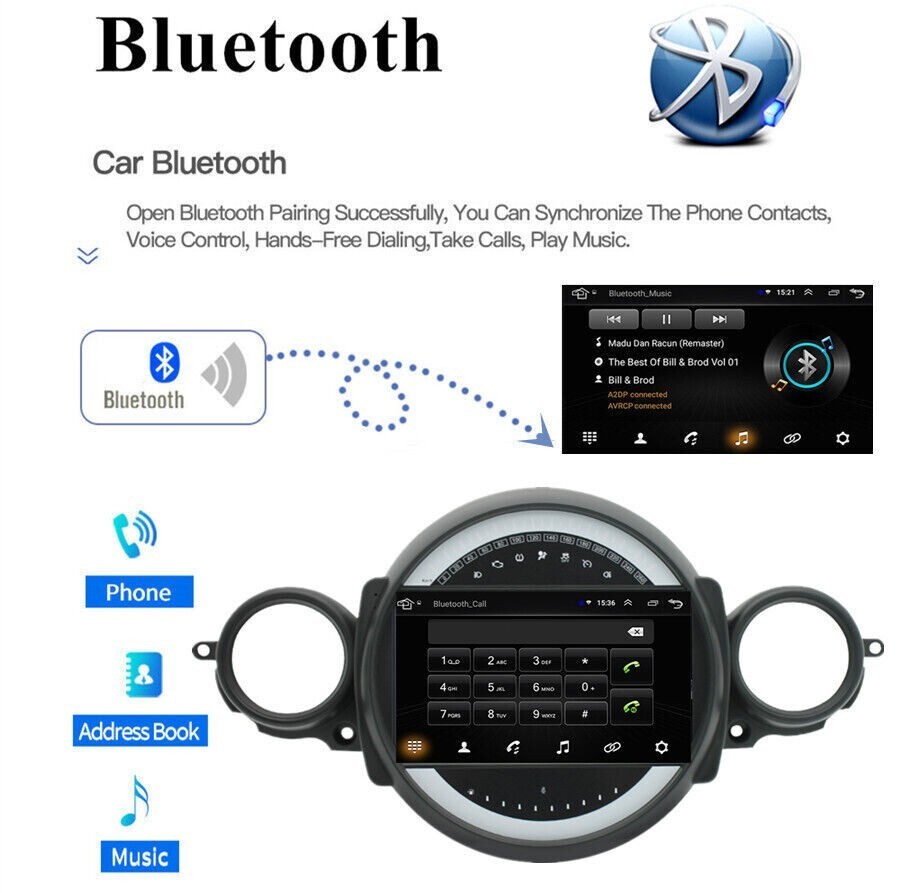 Android 13 Screen Display for BMW Mini Cooper 2007-2015 MPH R60 R56 GPS Carplay