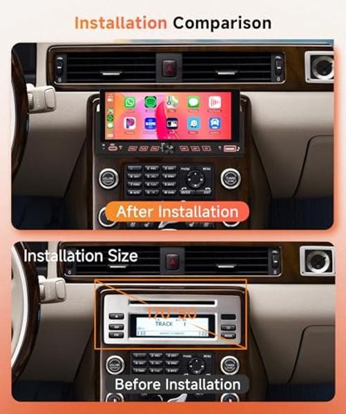 Single Din Car Stereo with Wireless CarPlay – Android Auto 2