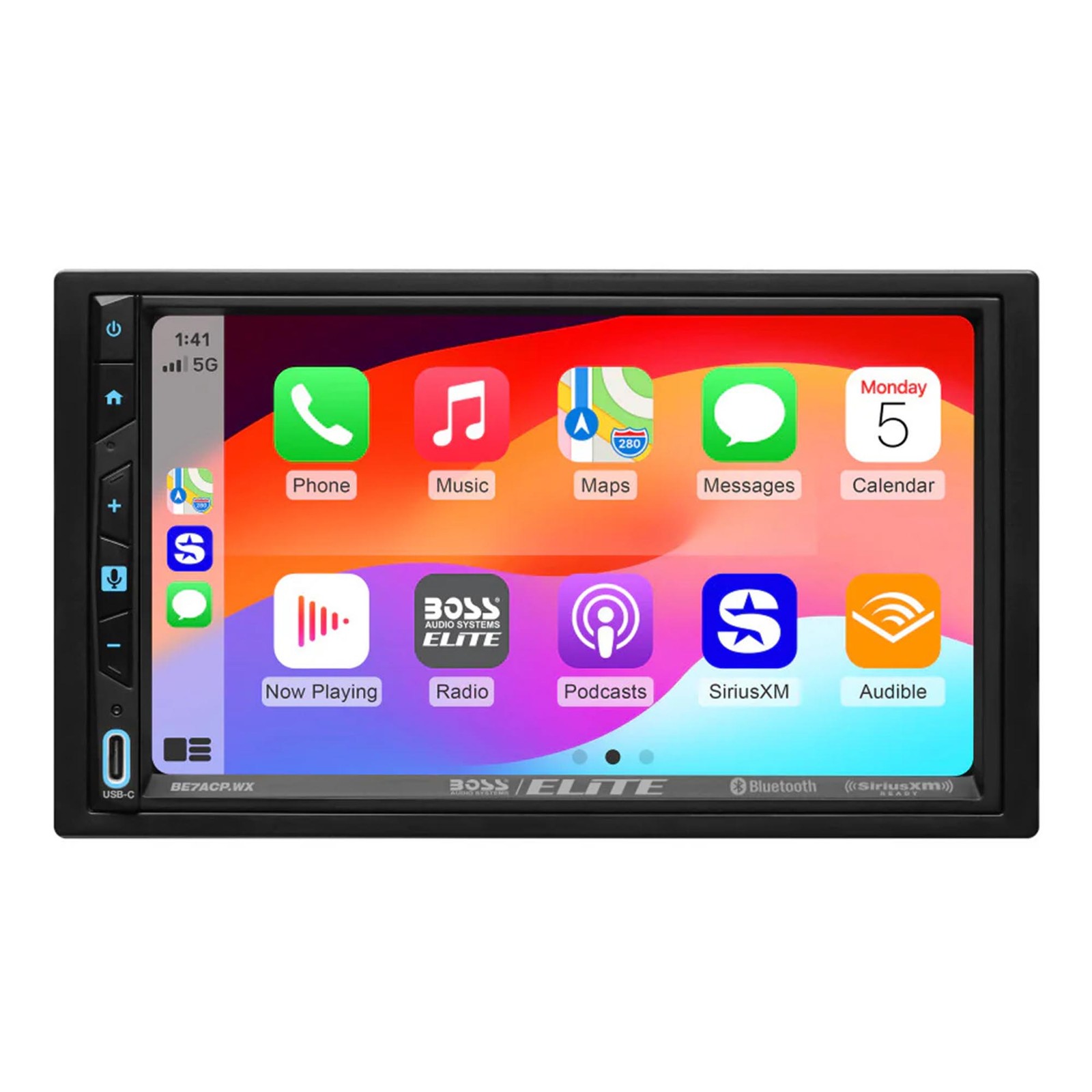 Boss Elite BE7ACP.WX Double-DIN, Wireless/Wired Apple CarPlay & Android Auto,…