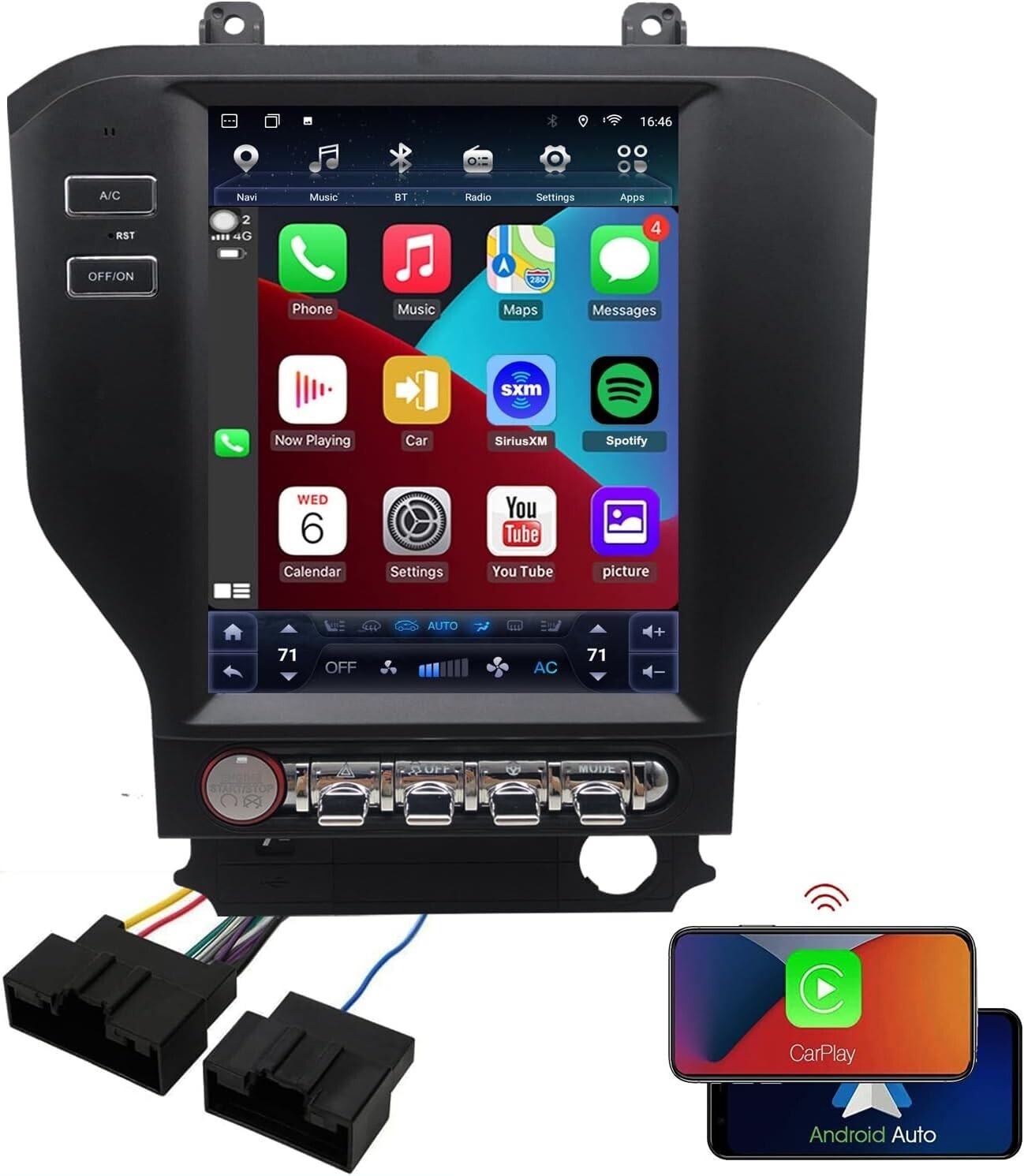 10.4″ Car Radio Android Tesla Screen Gps Navigation For Ford Mustang 2015-2022