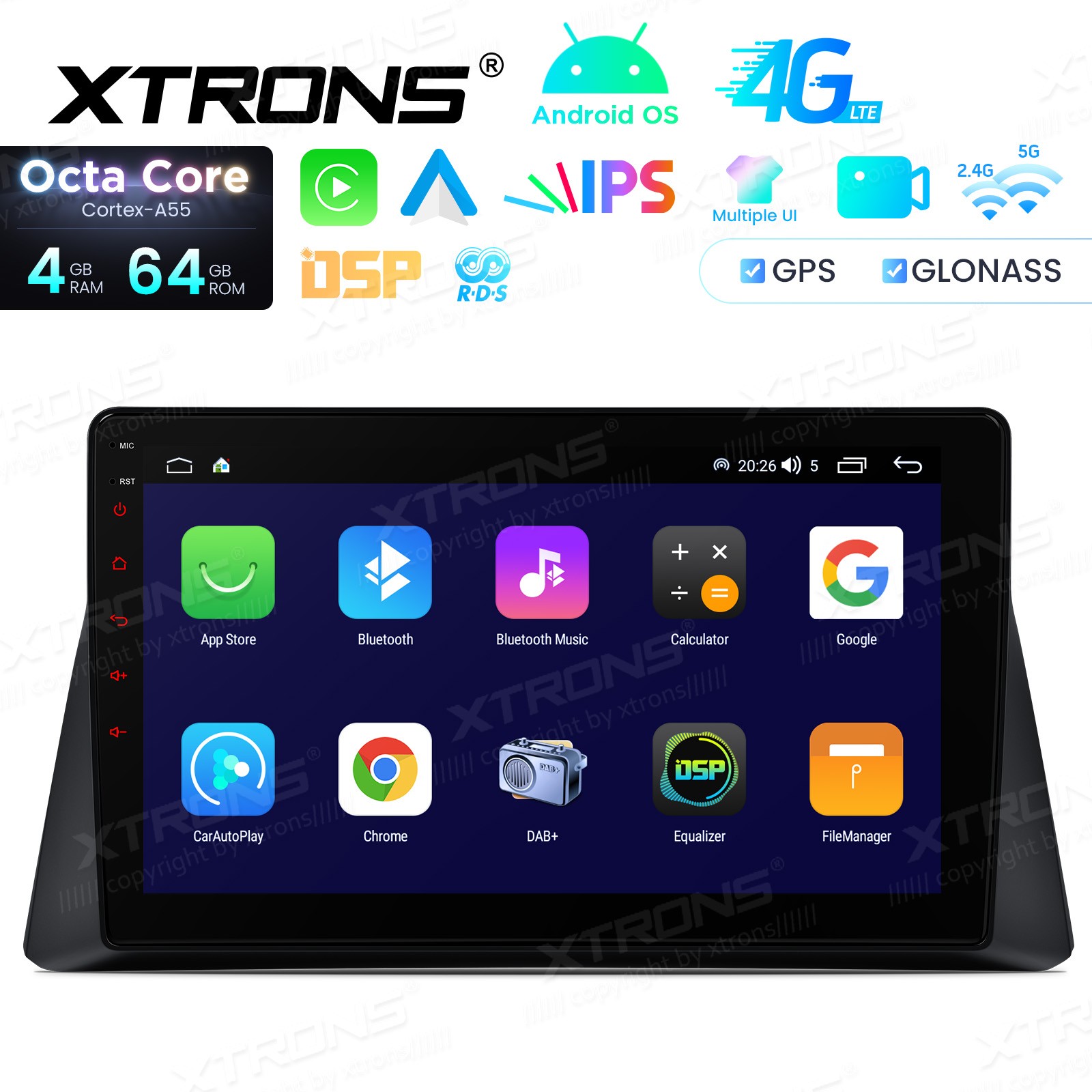10.1″ IPS Car Radio Stereo CarPlay Android 14 GPS Navi 4G 64G for Honda Accord 8