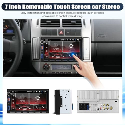 [Upgrade] Double Din Car Stereo with Bluetooth,7 Inch double din with button