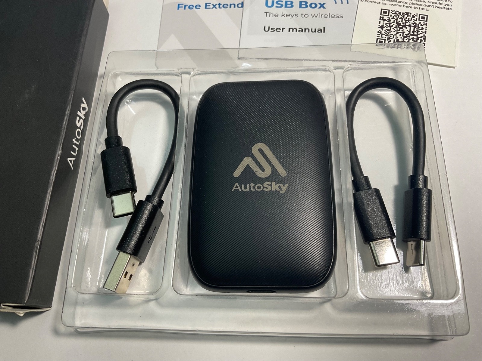 Autosky WCPAA-1 Wireless CarPlay Android Auto Adapter NEW