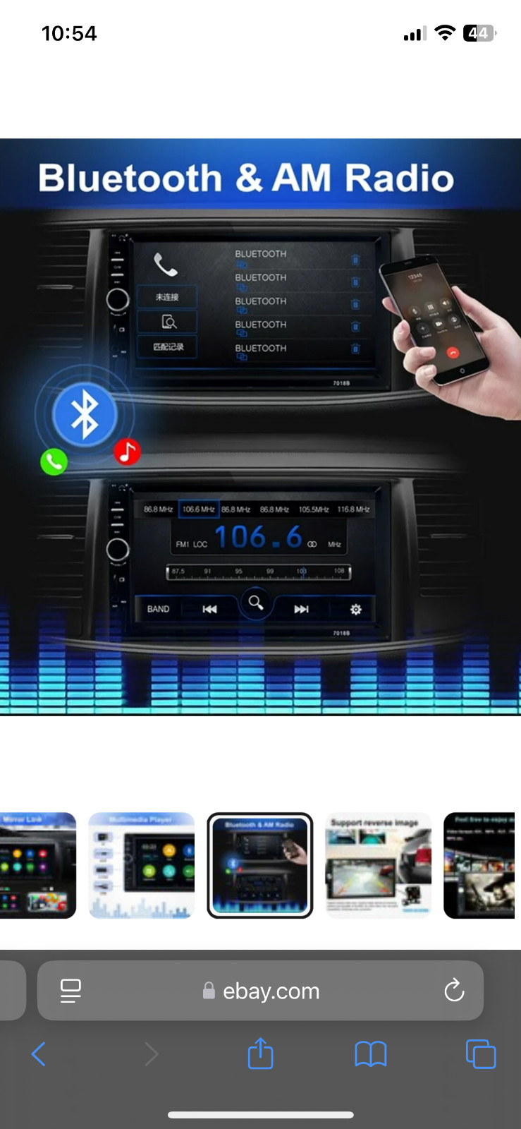 7″ Double 2 DIN Car Stereo Radio MP5 Touch Screen Bluetooth FM USB Mirror Link