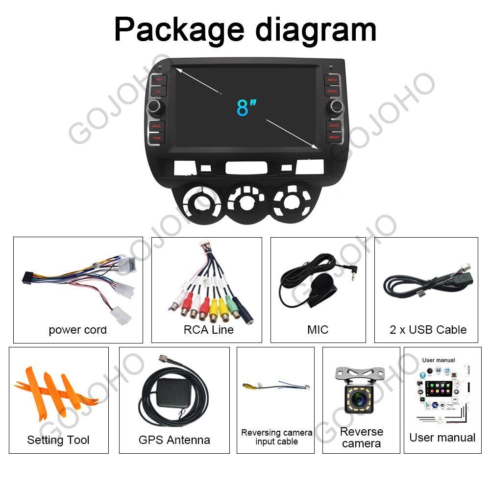 Apple CarPlay For Honda Fit Jazz 2004-2007 Radio Android 15 Car Stereo Navi GPS