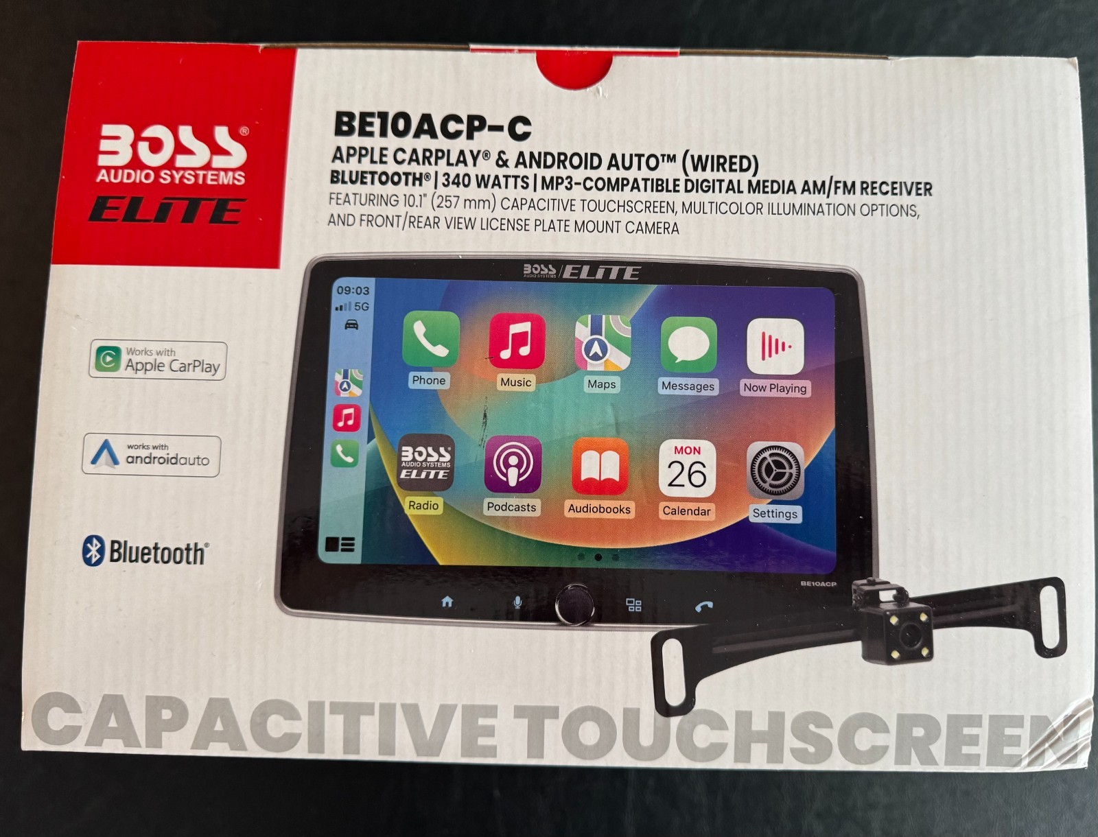 Boss Elite BE10ACP-C 10.1″ Apple CarPlay Android Auto Bluetooth Stereo + Backup