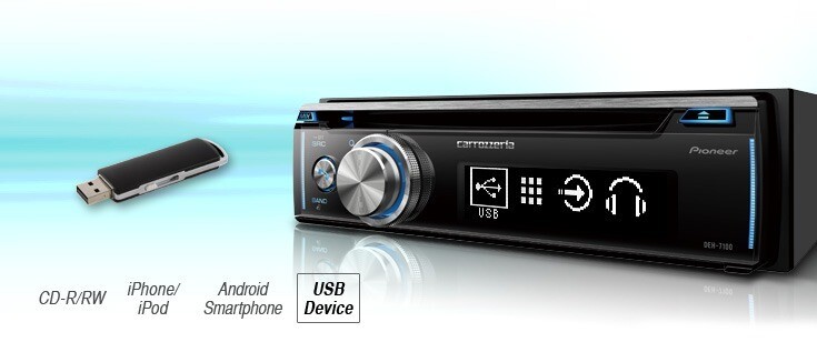 Pioneer Carrozzeria DEH-7100 Car Stereo CD Audio Receiver 1DIN USB Bluetooth AUX