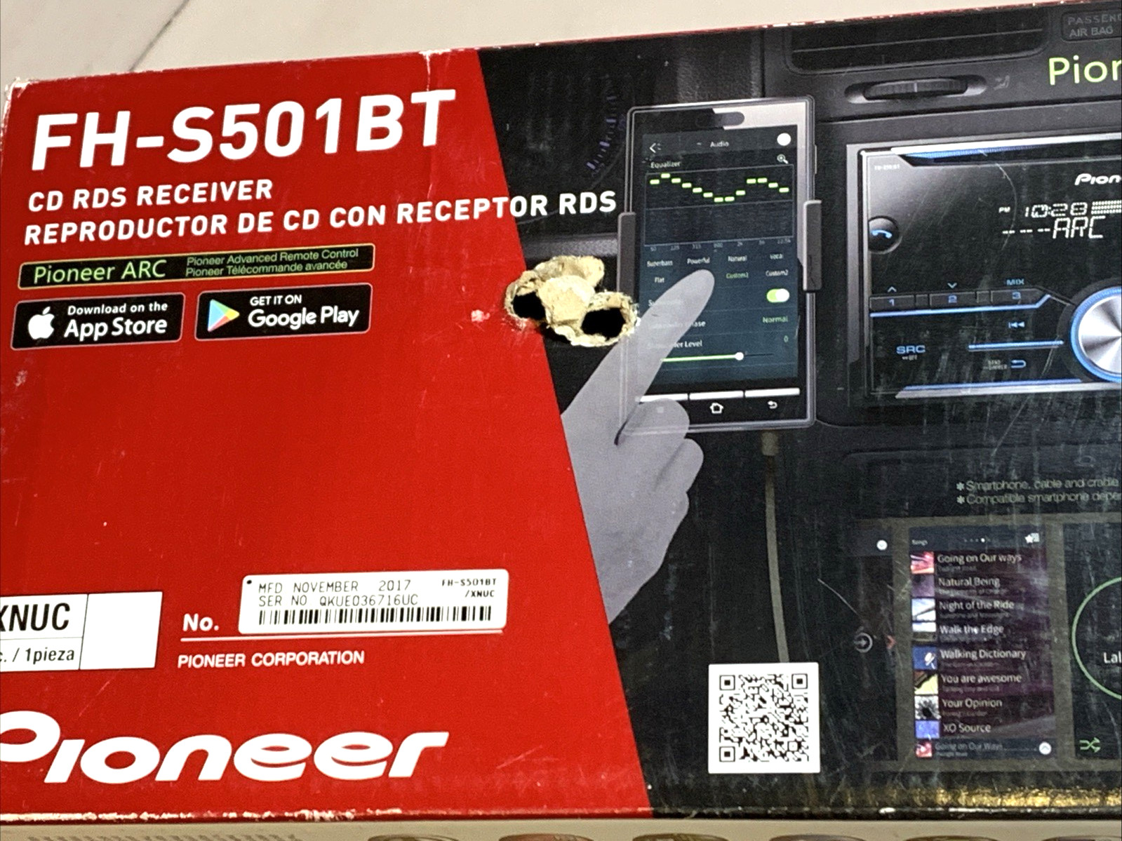 Used Pioneer AUTORADIO CD RDS RECEIVER FH-S501BT “NO REMOTE”$55 + Free Shipping