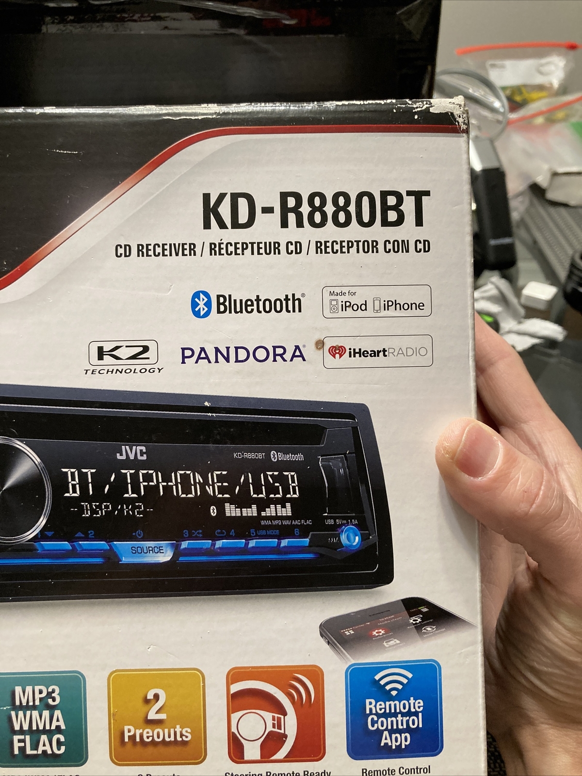 JVC KD-R880BT CD Player Bluetooth USB AUX EQ, HF @ AUDIO STREAMING OPEN BOX READ