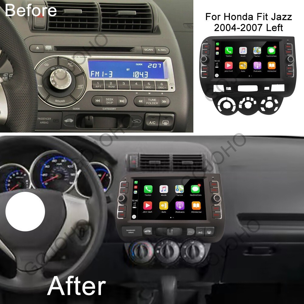 Apple CarPlay For Honda Fit Jazz 2004-2007 Radio Android 15 Car Stereo Navi GPS