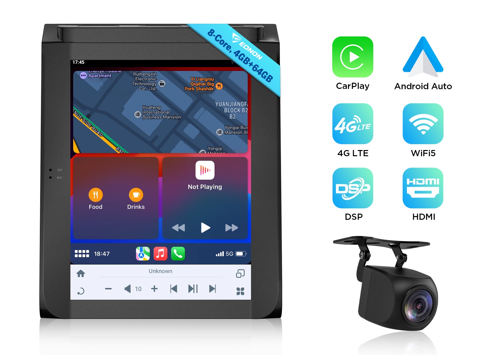 For Ford F150 2019 12.1″Android 13 Tesla Style Head Unit Wireless CarPlay BT DSP