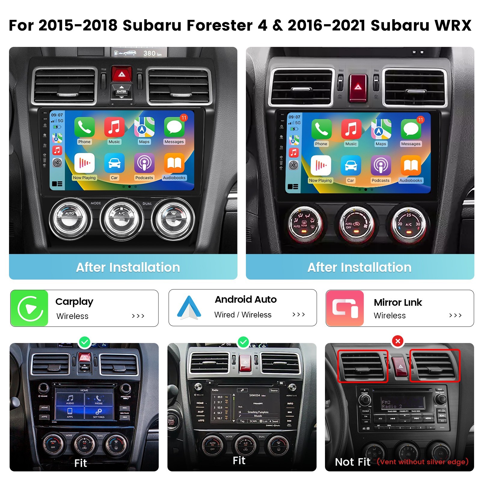 Roadanvi Car Radio for Subaru 2015-2018 Forester & 2016-2021 WRX WiFi Navigation