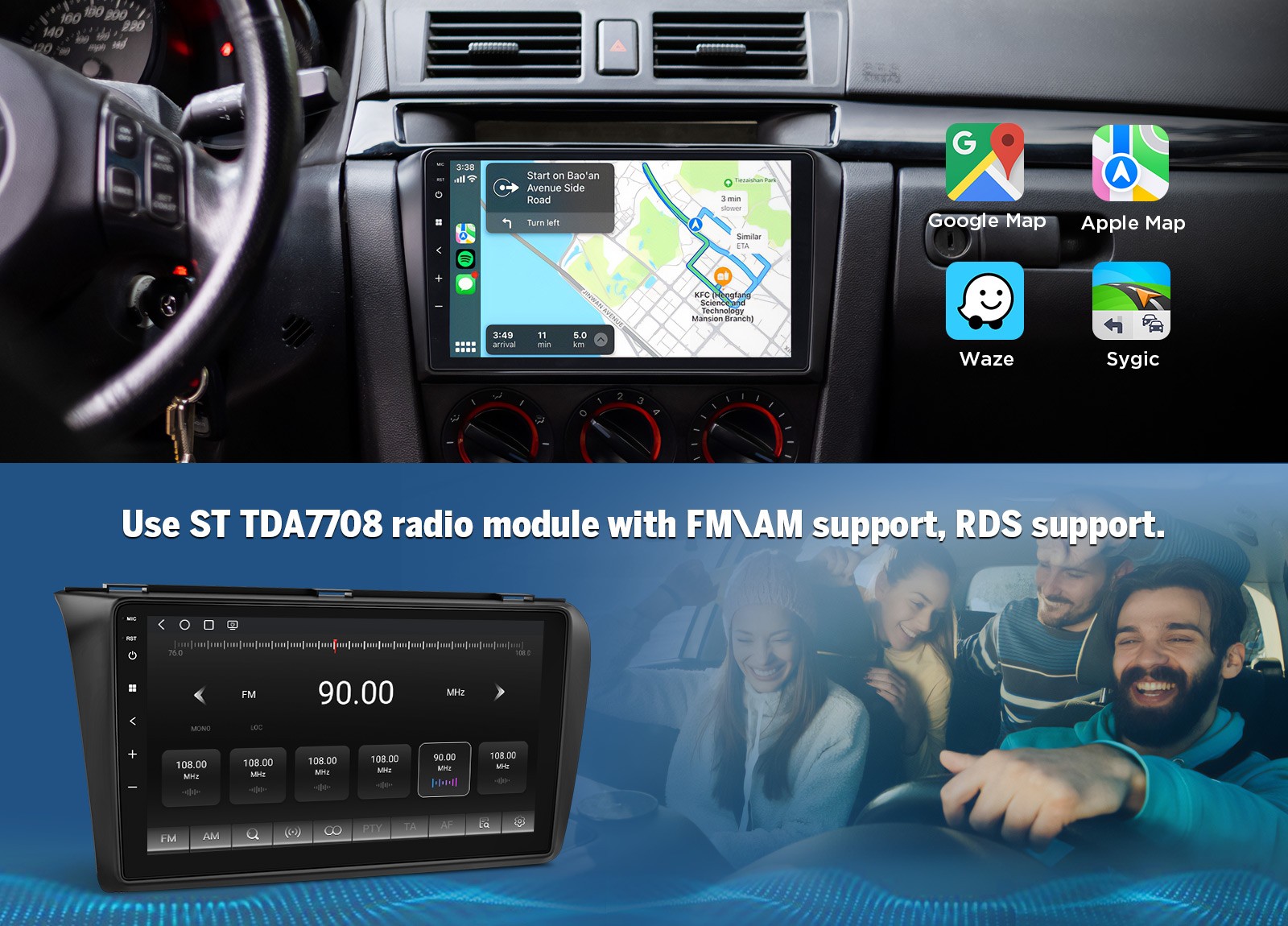 Eonon M3BKA12S Android 13 8-Core CarPlay Car Stereo Radio for Mazda 3 2004-2009