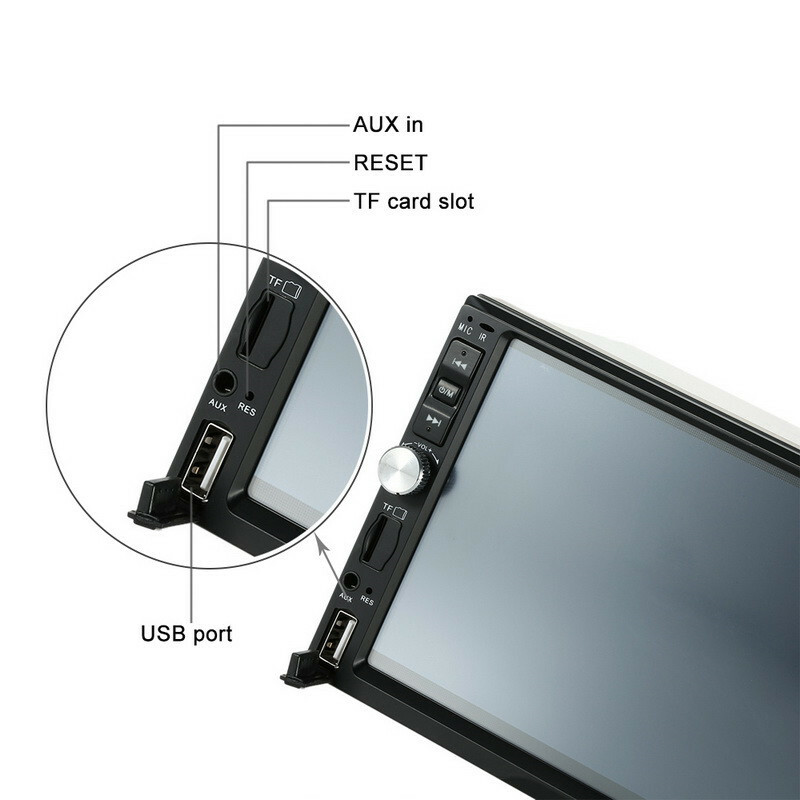 Car Models 7” Touch Screen Radio Mp5 Player Bluetooth Audio Rear View Camera