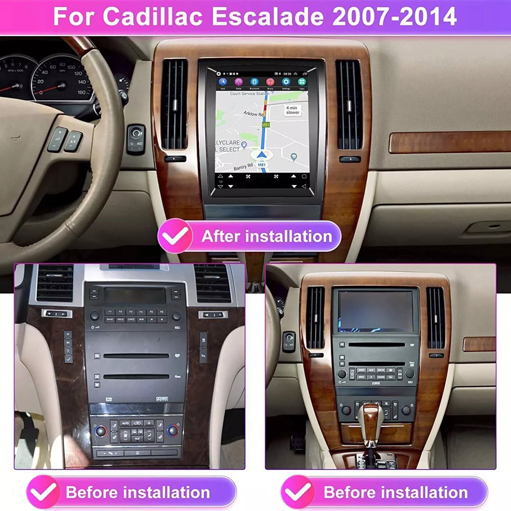 64G CarPlay Android 15 For Cadillac Escalade 2007-2014 Car Stereo Radio GPS Navi
