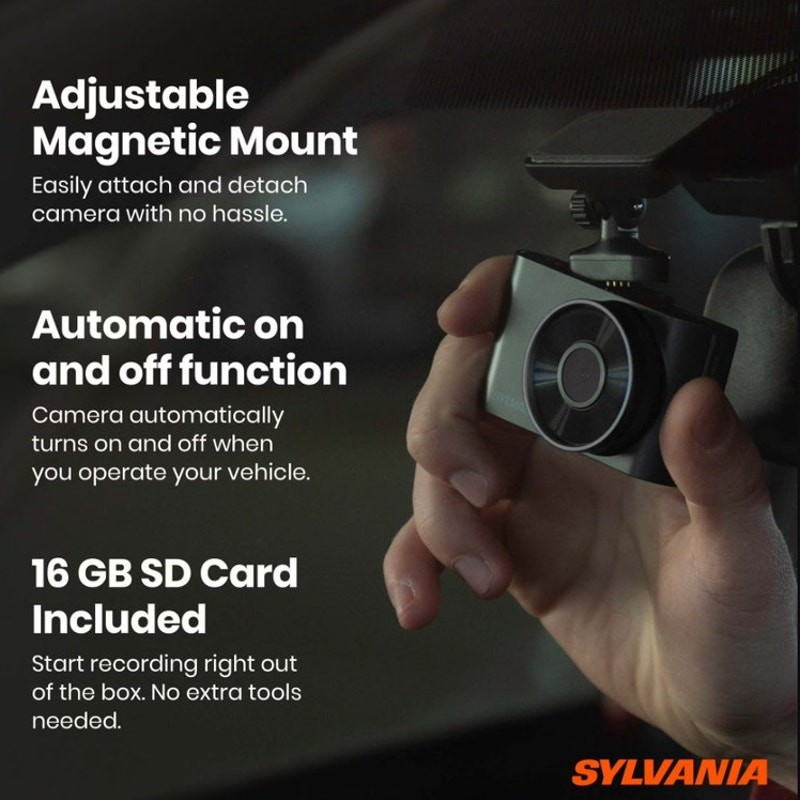 Sylvania Roadsight Basic Dash Camera – HD 720p, 2 inch LED IPS Screen, 10.4 oz