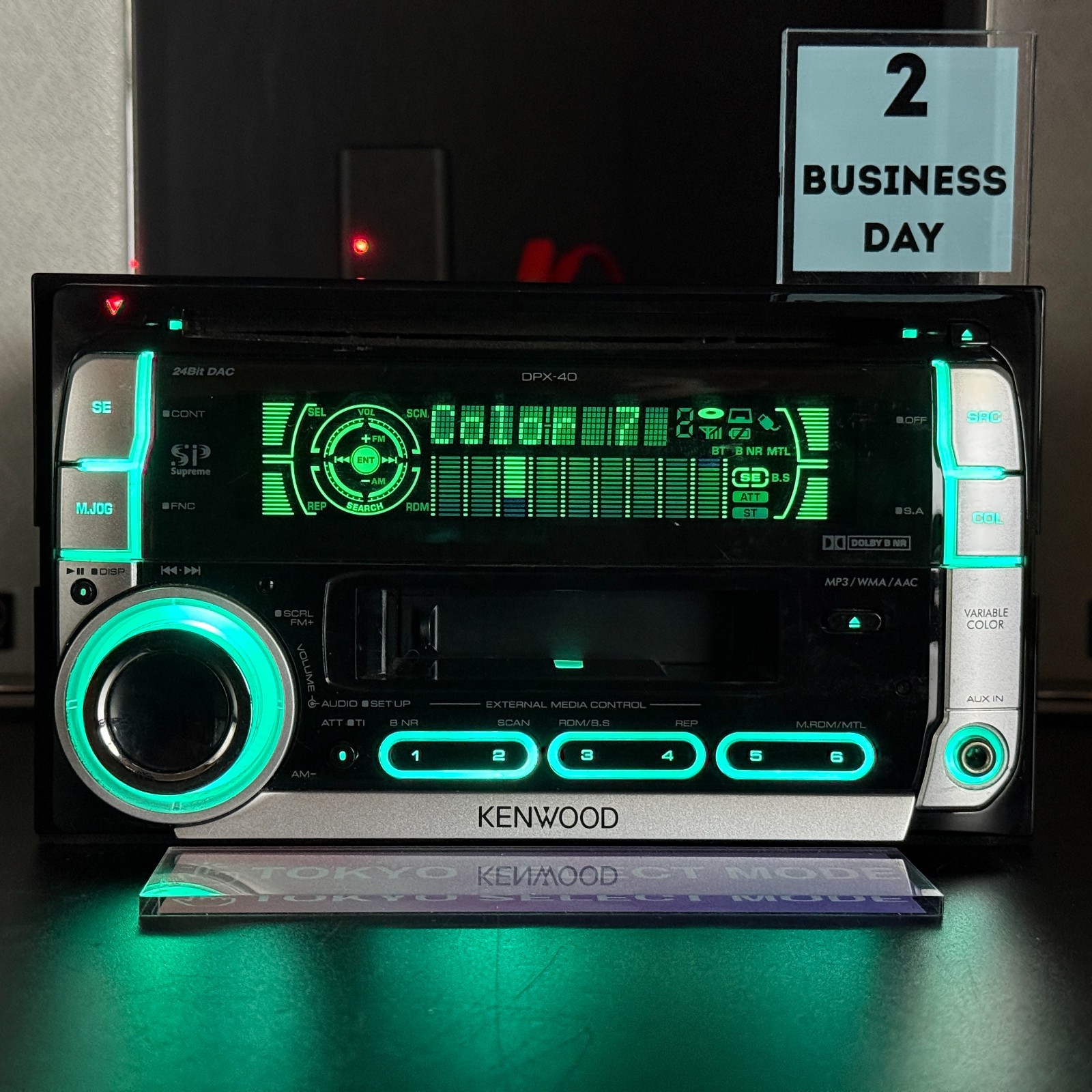 Kenwood DPX-40 2DIN CD Cassette Player Car Stereo Bluetooth JDM Tested Stock