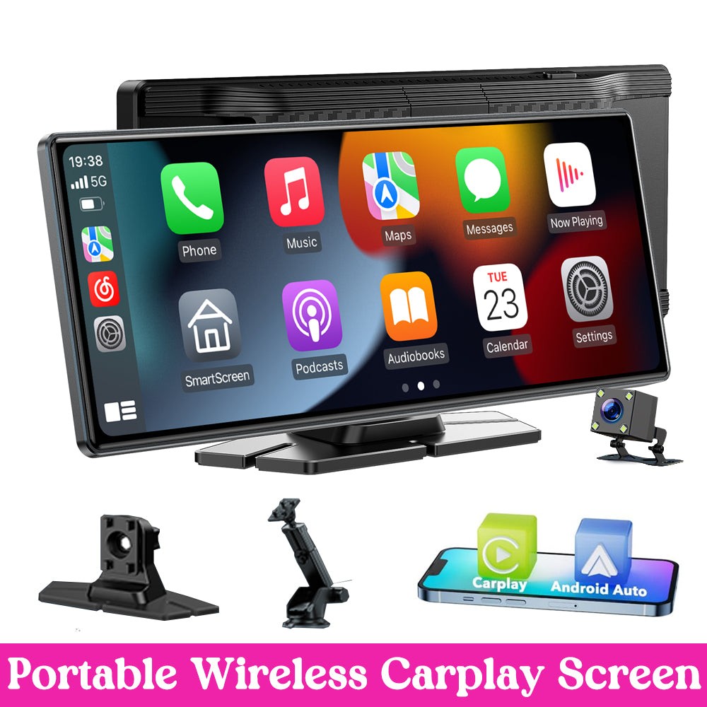 Lamtto 9.26″ Wireless Car Stereo Apple Carplay Android Auto with Backup Camera