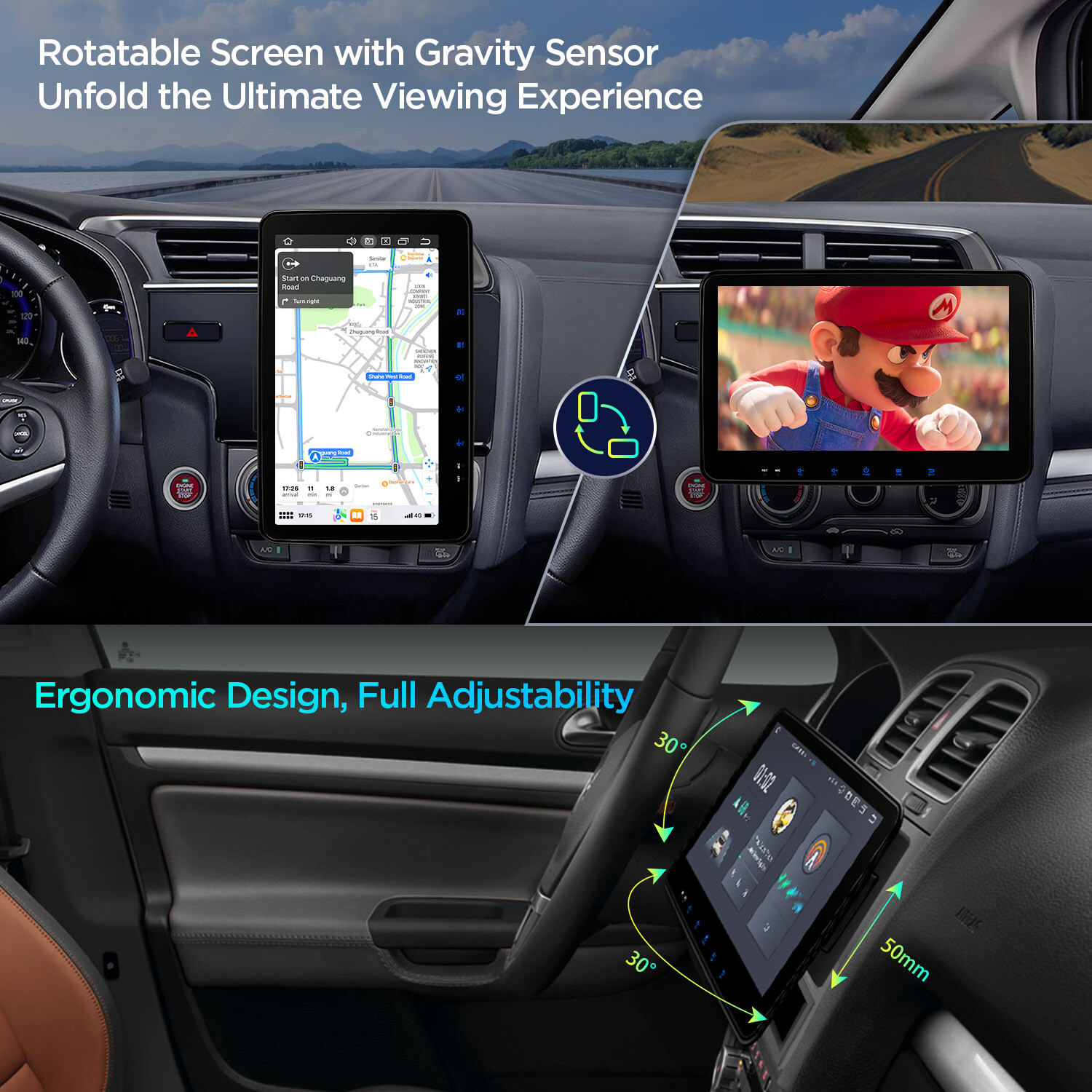 10.1” QLED Double 2 DIN Android 13 8-Core Car-Play Car Stereo Radio GPS 4G WiFi