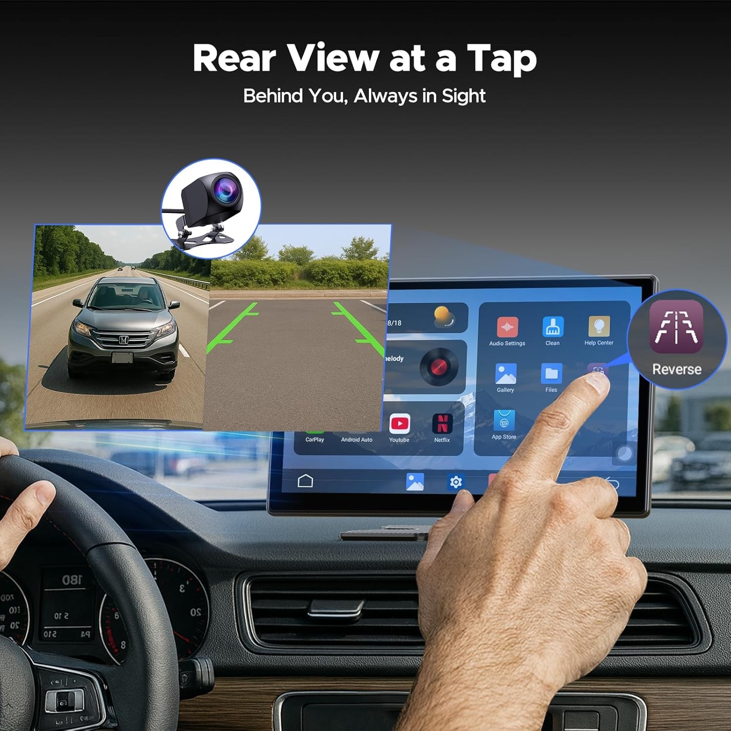 3-in-1 9″Carplay Screen with Net-Flix YouTube,Upgraded Wireless AI Video BOX US