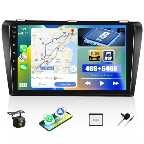 4G+64G 8-Core Qualcomm Snapdragon Car Stereo Radio for Mazda 3 2004-2009,