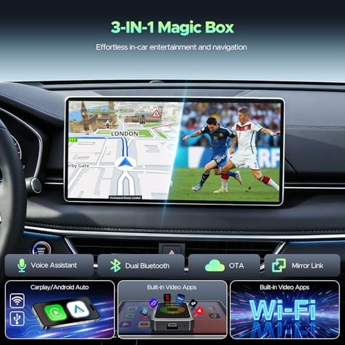 3-in-1 Bluetooth Carplay Adapter – Built-in Net-Flix YouTube Tiktok – Carplay