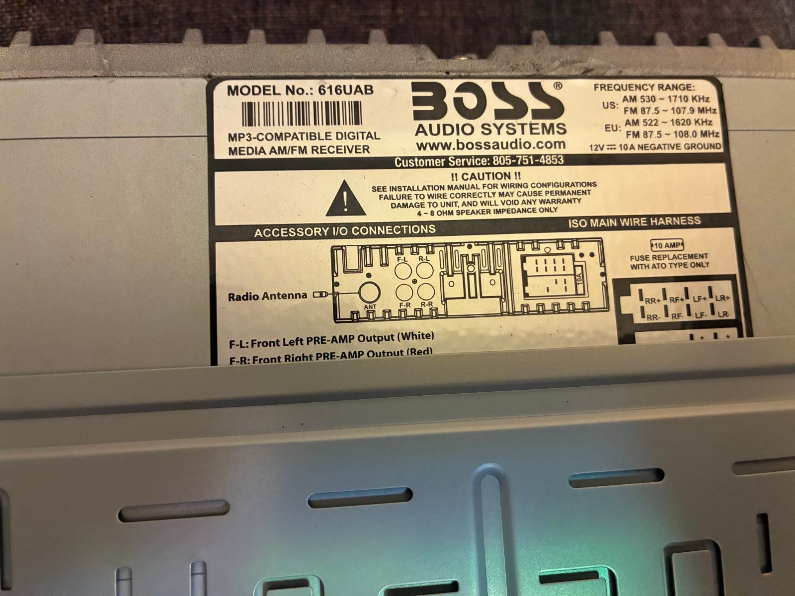 OPEN BOX – BOSS Audio Systems 616UAB 1 DIN Digital Media Bluetooth USB AUX AM/FM