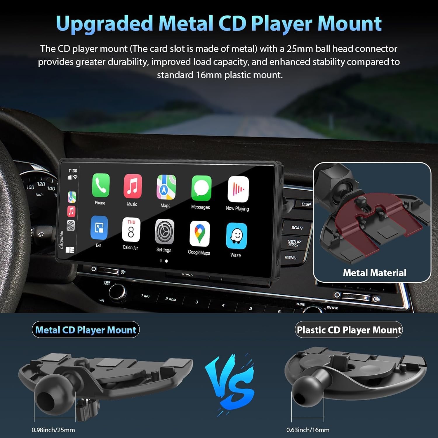 CARPURIDE Wireless CarPlay & Android Auto 4+64GB 8-Core, Online & Offline GPS…