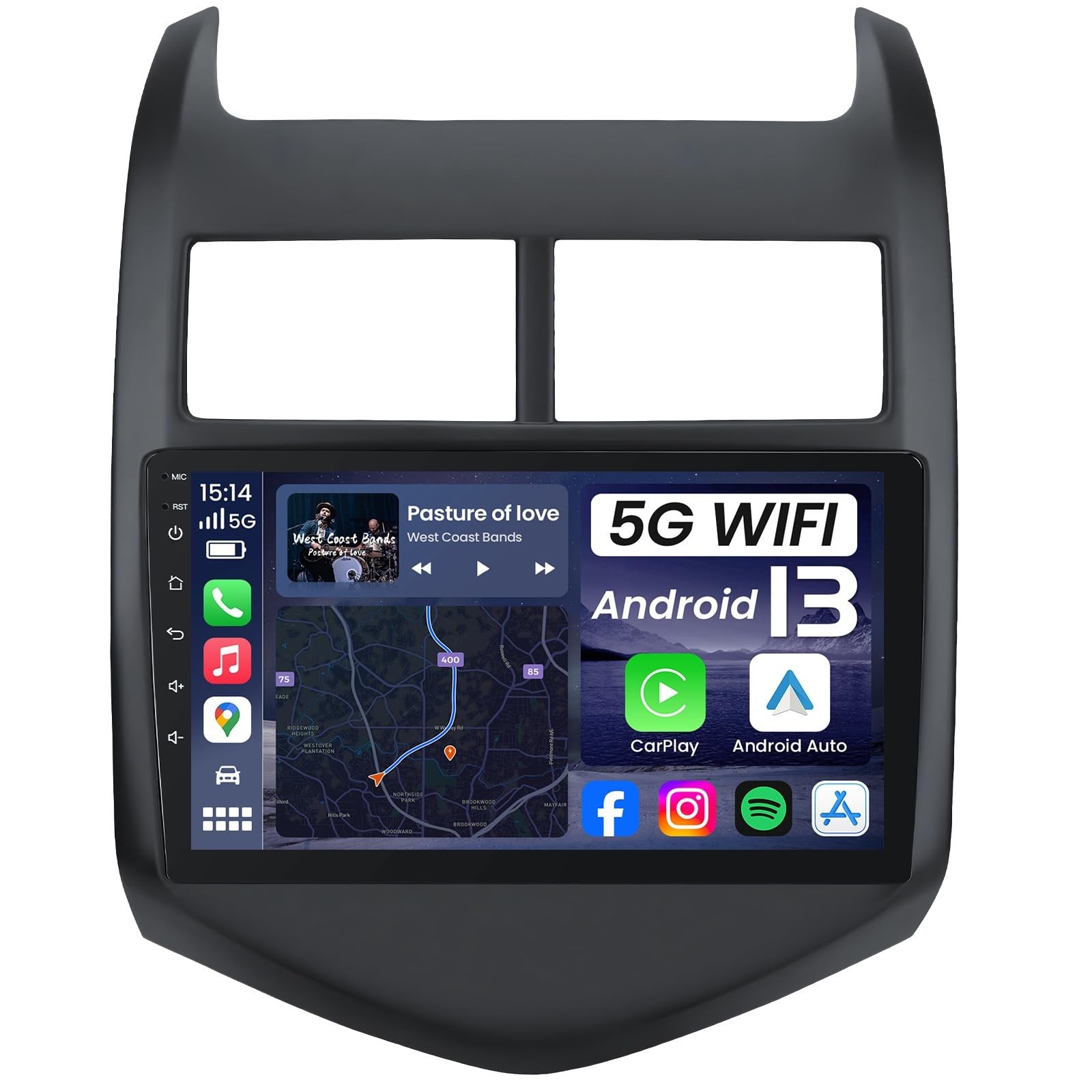 Jufodrca 4Core+64G 9″ Car Radio Chevy Aveo Sonic