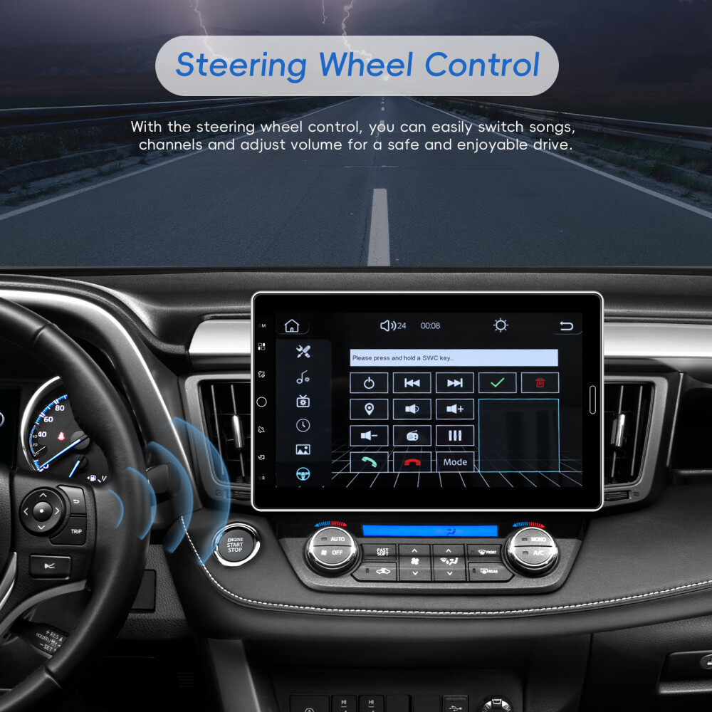 10.1″ Carplay Car Stereo Radio Single 1Din Rotatable Touch Screen Bluetooth MP5