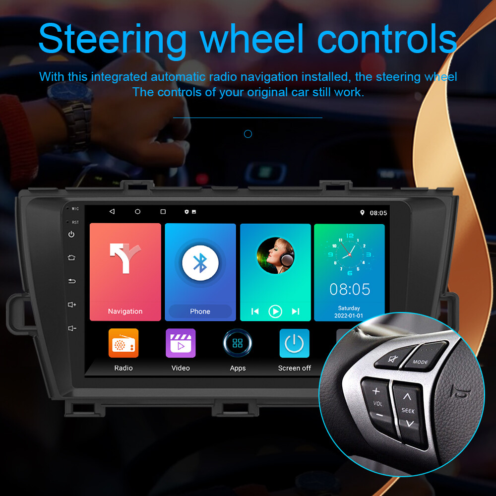 For Toyota Prius 2010-2015 Apple Carplay Car Stereo Radio Android GPS Navi 64GB