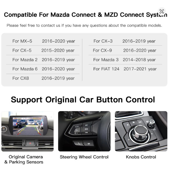 WIRED CarPlay Android Auto Adapter OEM for Retrofit Mazda 2 3 6 CX3 CX5 CX8 CX