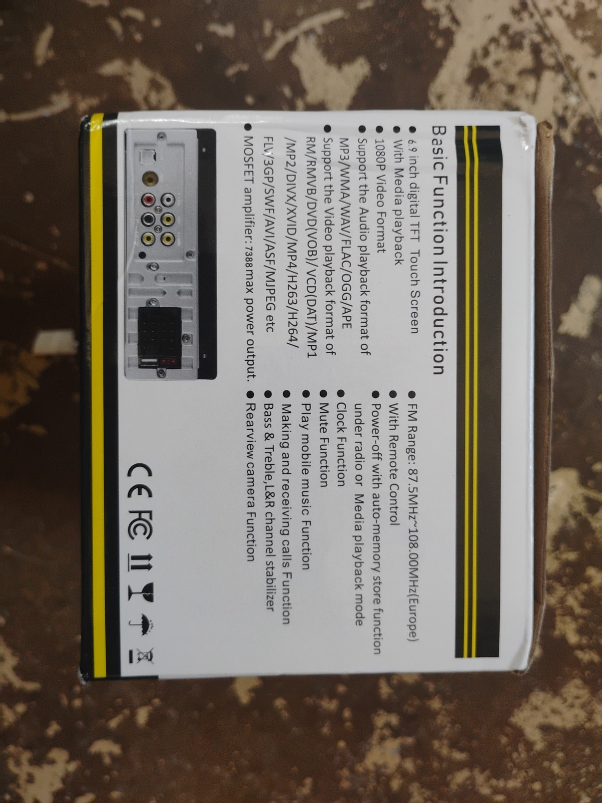 6.9 inch One Din Car Stereo Player