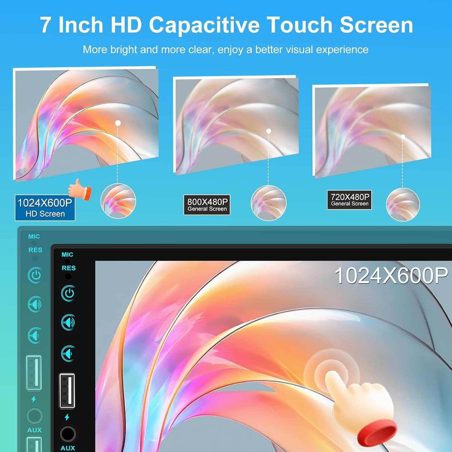 Touchscreen Car Stereo with Mirror Link, Bluetooth & Rear View Camera Support