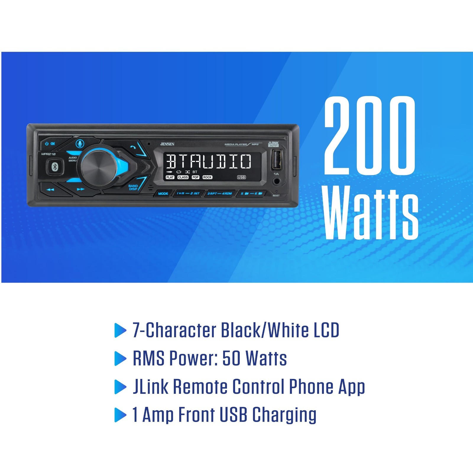 Single DIN Bluetooth Car Stereo, Hands-Free Calling, AM/FM, USB Playback & Charg