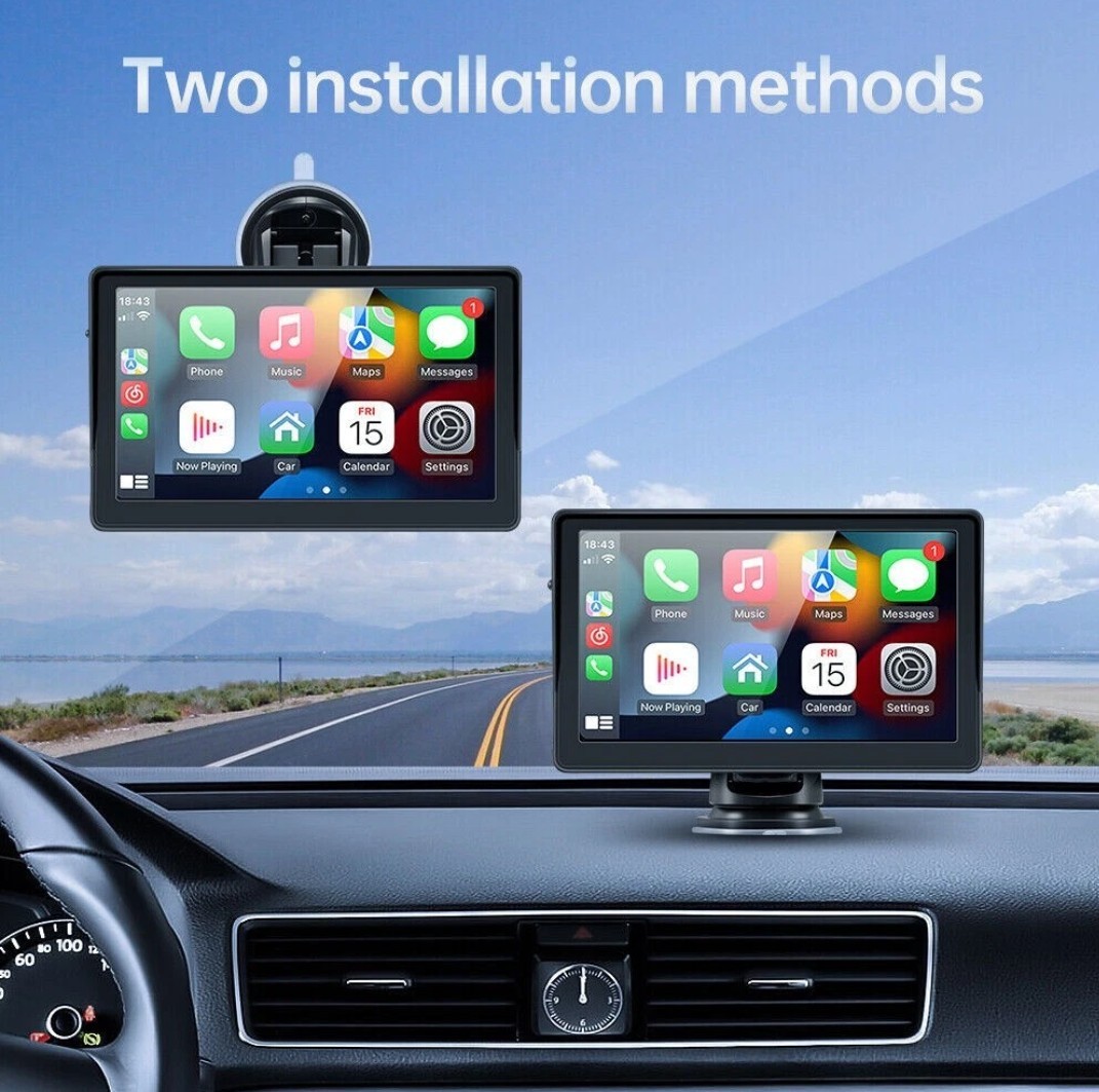 7” Portable Car Stereo Radio Wireless Apple CarPlay Android Auto Backup Camera