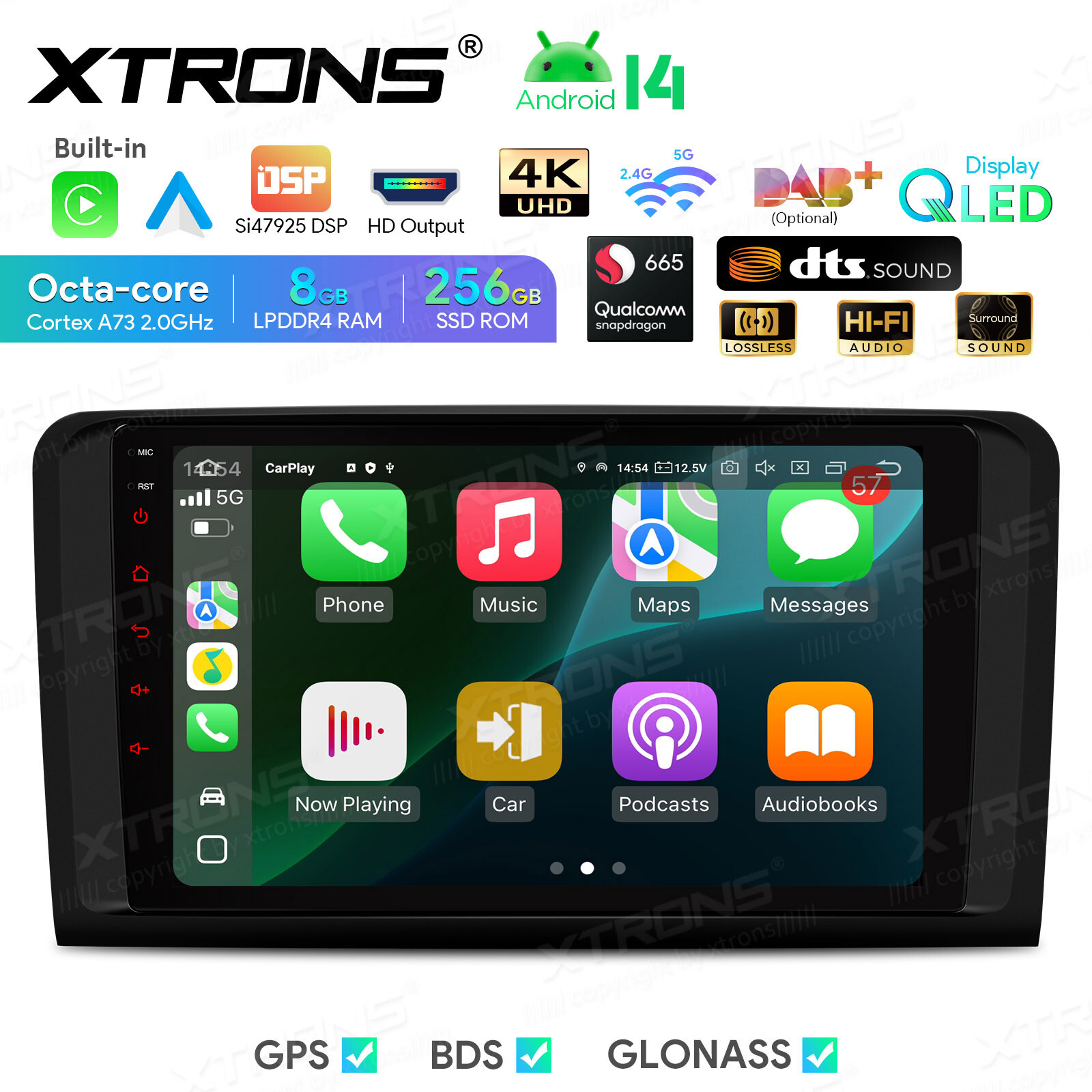 9” Android 14 8-Core Car GPS Radio Stereo WiFi 4Glte For Mercedes-Benz W164 X164