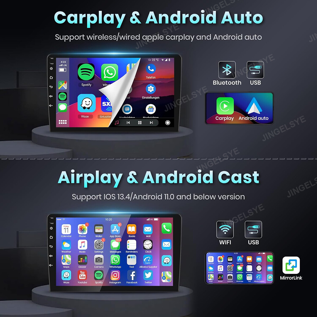 9″ Android Car Sluetooth For TOYOTA COROLLA 2009-2013 CarPlay Auto FM WIFI Navi