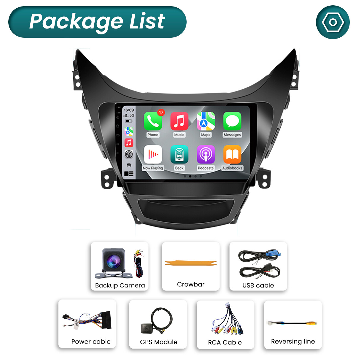 2+32GB For Hyundai Elantra 2011-2013 Android 12 Car GPS Navi Stereo Radio Player