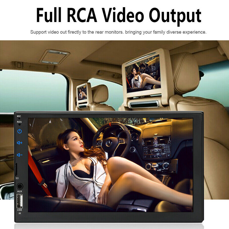 Double 2 DIN 7 inch Car MP5 Player Bluetooth HD Touch Screen Stereo FM Radio AUX