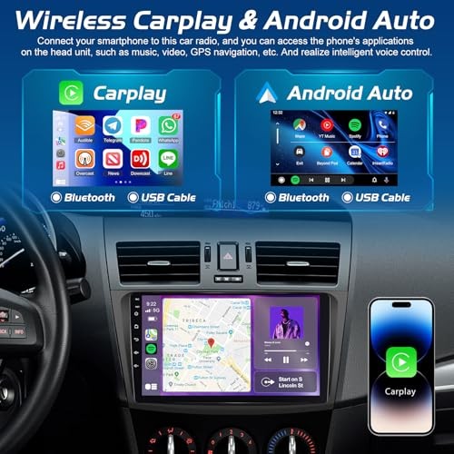 4+64G Car Radio for Mazda 3 2009-2013 with Wireless Carplay and Android