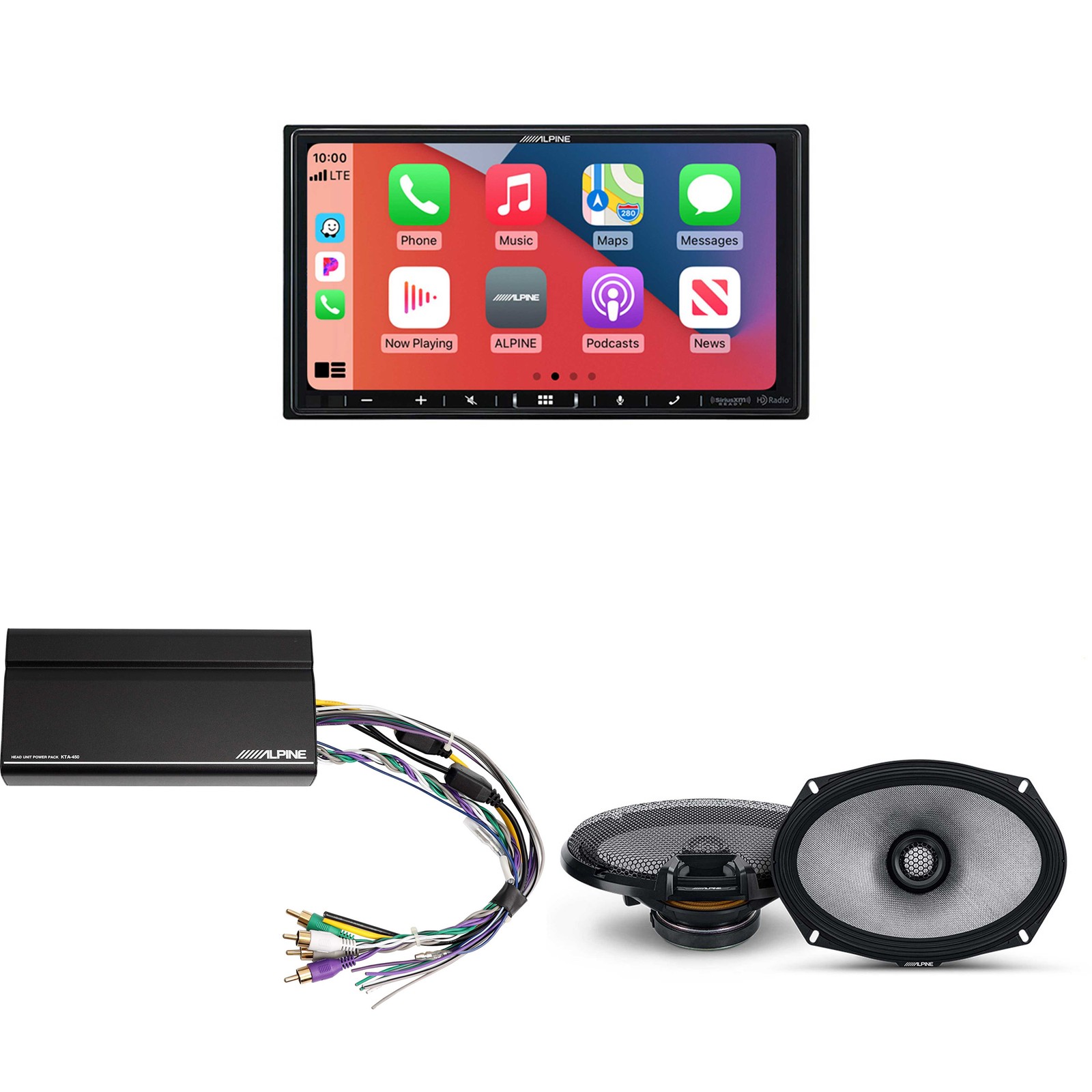 Alpine iLX-407 7″ Multimedia Apple Carplay Android Auto w/ R2-S69 6×9″ Bundle