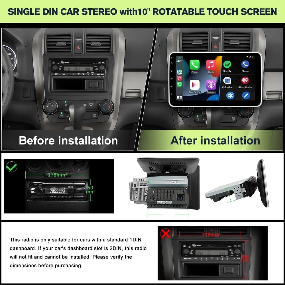 10 Inch Bluetooth Car Stereo with GPS & Rear Camera Integration – Modern Upgrade