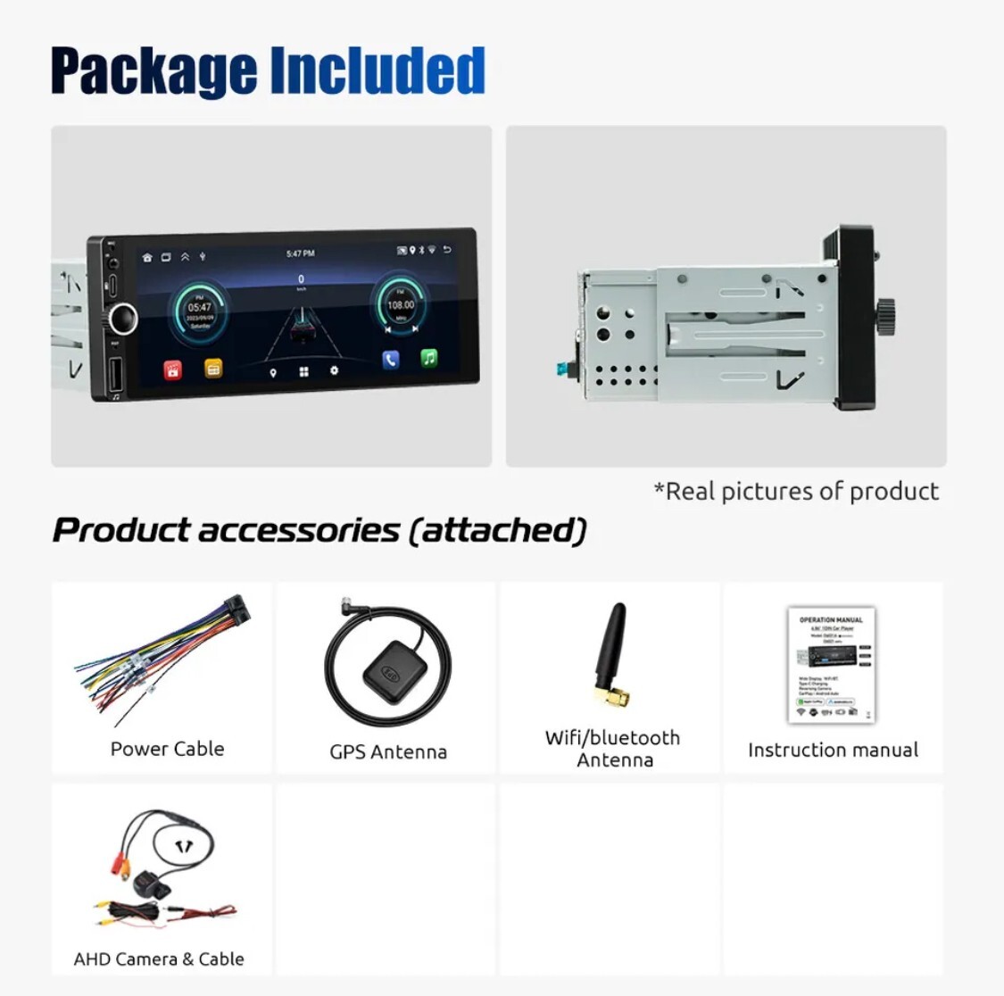 7″ Single DIN Car Stereo with Apple CarPlay & Android 12 | Fits HQ-WB HOLDEN