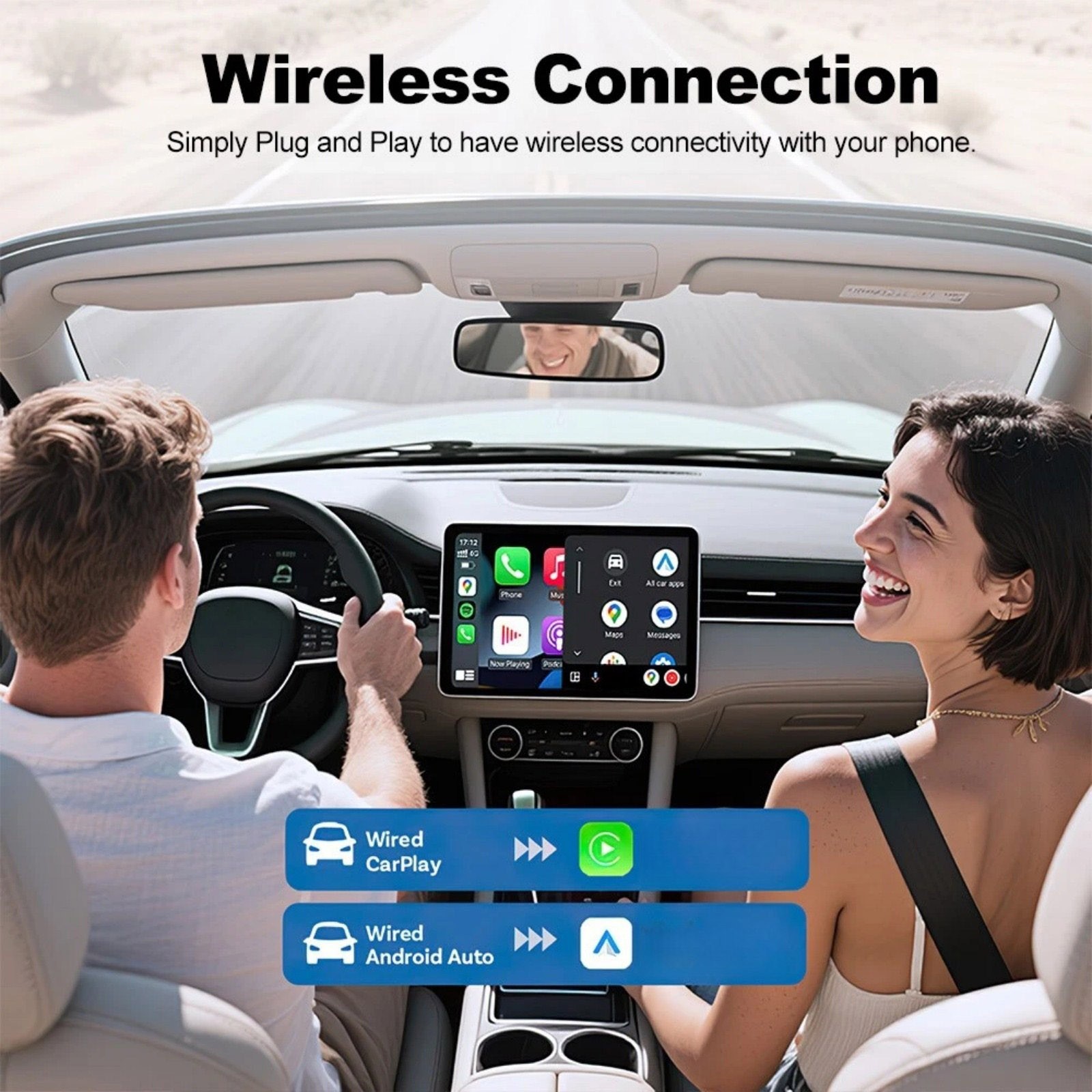 Wireless for CarPlay Dongle for Android Auto USB Adapter Bluetooth 4.2 Connector