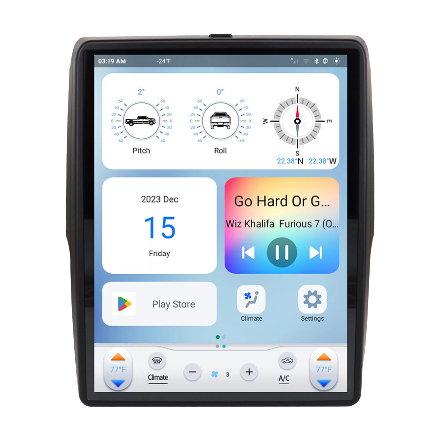 Linkswell TS-DGOP12-1RR-6H 12.1″ T-Style Android radio for 2013-2024 Ram trucks