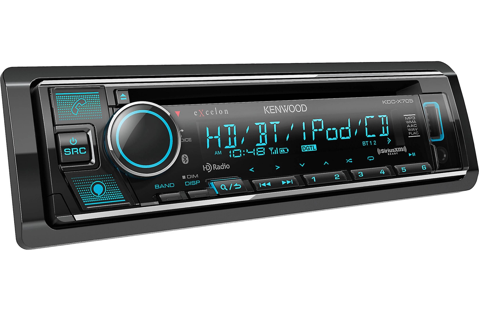 Kenwood Excelon KDC-X705 1-DIN Bluetooth Car Stereo CD Receiver